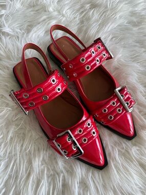 Iiimmu Chunky Buckle Ballerina Flats